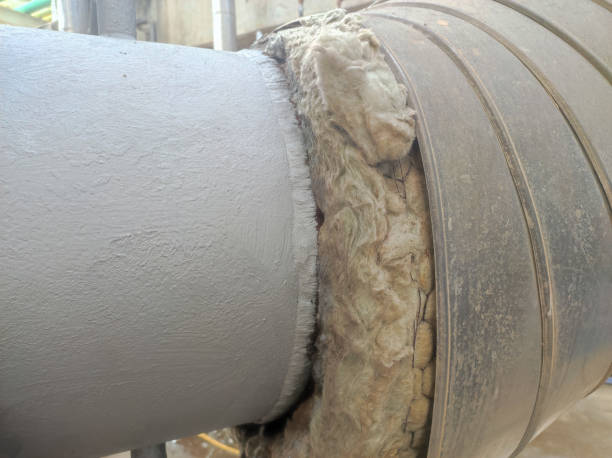istock Steam pipe lines wrapped in glass wool function to maintain hot or cold temperatures 2162460081