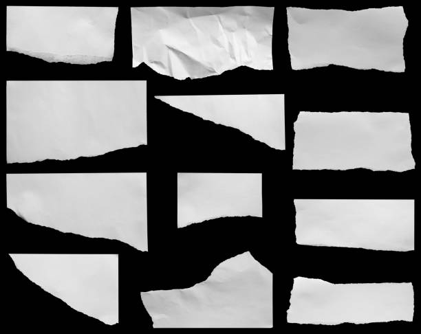 istock White ripped paper torn edges strips set isolated on black background 2162460818