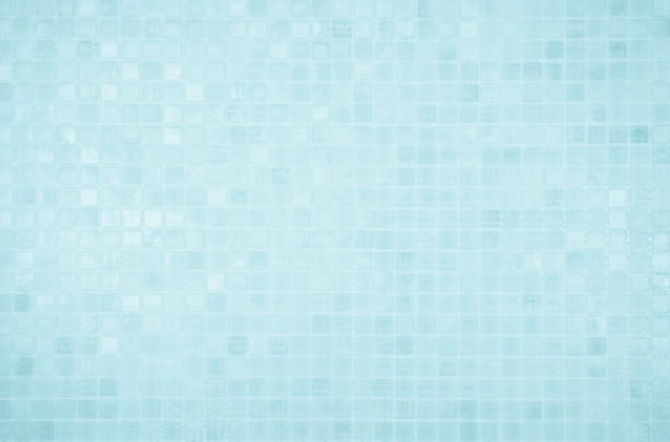 istock Blue light ceramic wall chequered and floor tiles mosaic background in bathroom, kitchen. Design pattern geometric with grid wallpaper texture decoration pool. Simple seamless abstract surface clean. 2162460874