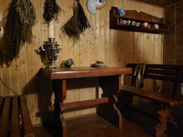 istock Finnish sauna steam room 2162464586