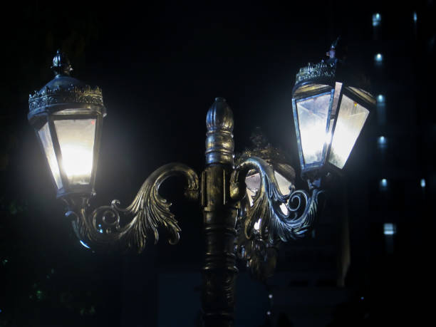 istock Street lamp lit up at night 2162467674