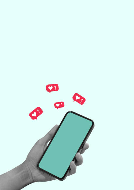 istock Vibrant Social Media Concept Collage with Smartphone and Like Notification on Light Background 2162471330
