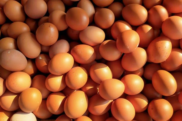 istock organic egg texture and background.  Raw chicken eggs.  pile of raw chicken eggs 2162471580