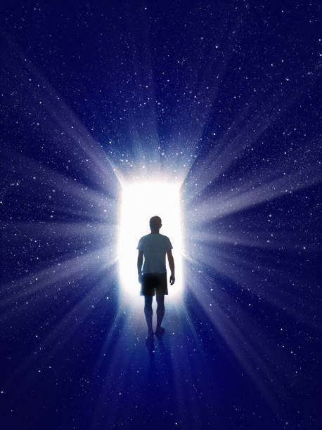 Isolated of human in the dark.