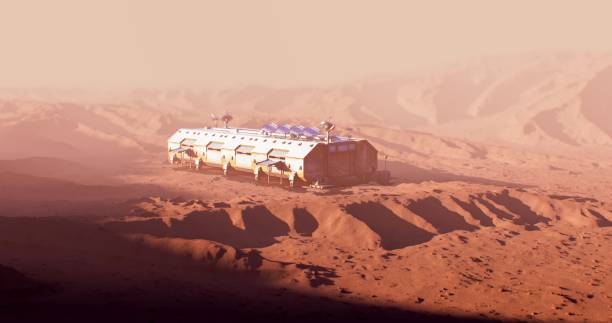istock The Martian desert hosts a sleek, industrial space station 2162474923