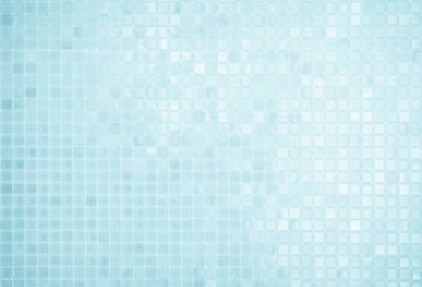 istock Blue light ceramic wall chequered and floor tiles mosaic background in bathroom, kitchen. Design pattern geometric with grid wallpaper texture decoration pool. Simple seamless abstract surface clean. 2162476018