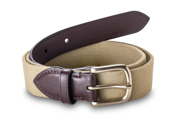 istock Single men's metal buckle stretch braided belt. 2162476943