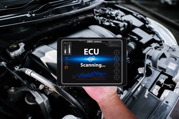 istock Car mechanic inspect a car engine system with a OBD2 or OBDII scanner 2162480091