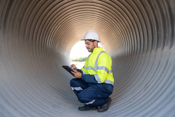 istock Engineer working and holding tablet to checking and inspection pipeline. 2162482162