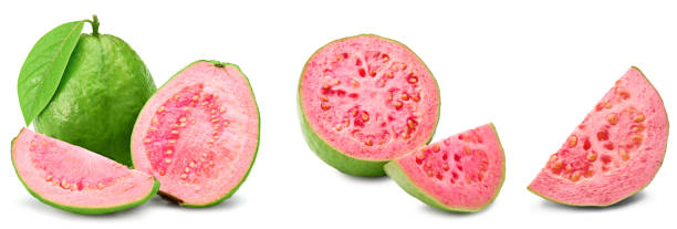 istock guava with slice isolated on white background. clipping path 2162489440