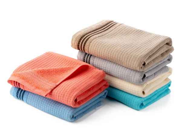 istock Stacked Cotton Towels isolated on White Background 2162491004