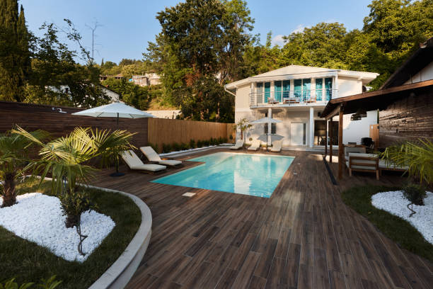 istock Vacation house with swimming pool. 2162491307