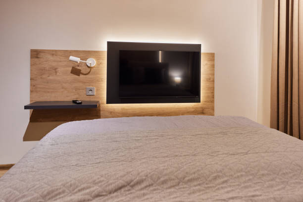 istock TV in a modern bedroom. 2162491350