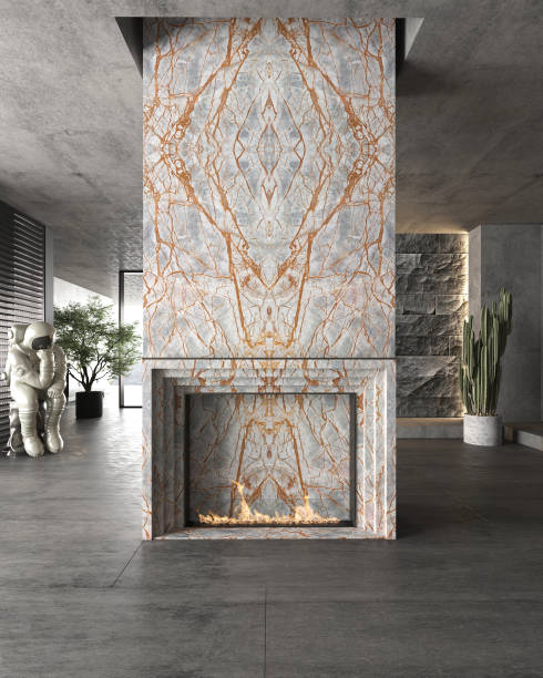 istock luxury modern living room fireplace 2162494145