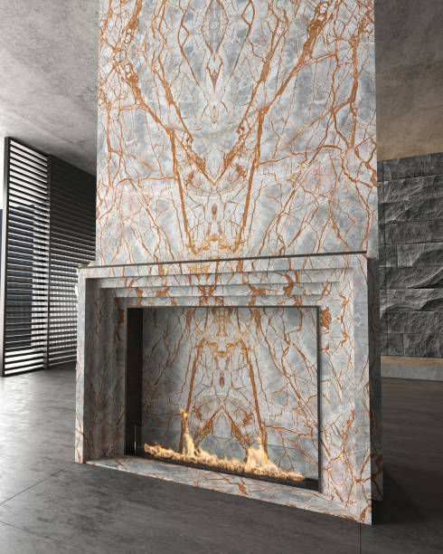 istock luxury modern living room fireplace 2162494149