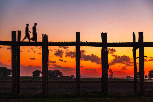 istock Ubein Bridge at sunrise, Mandalay, Myanmar 2162494417