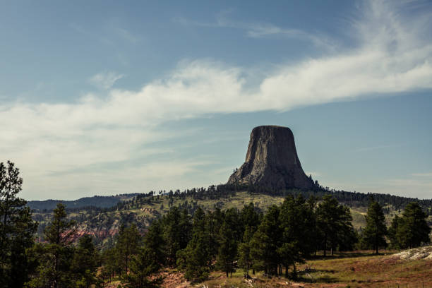 istock Panorama shot of Devils tower in america on sunny day 2162495271