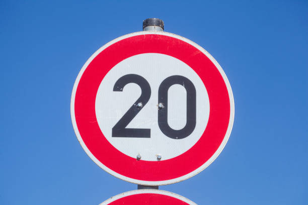 istock Traffic sign Maximum permitted speed twenty kilometers per hour, Germany 2162495558