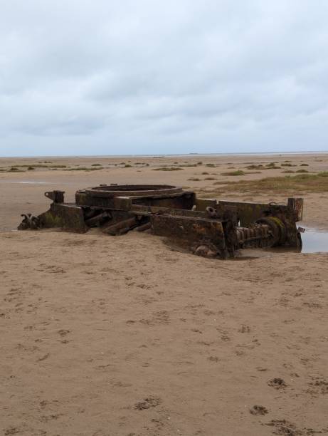 istock Abandoned Comet 1 A34 tank on a beach 2162497251