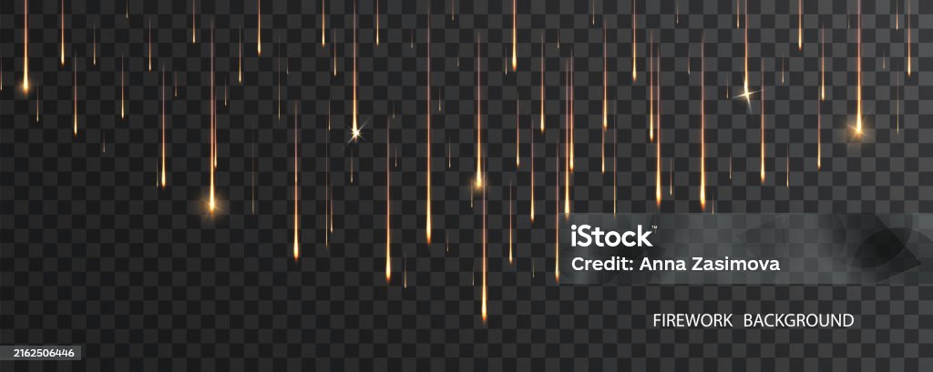 Falling Star Color Vector Falling Stars Gold Color Magic Bright Lights On Copy Space For Text ...
