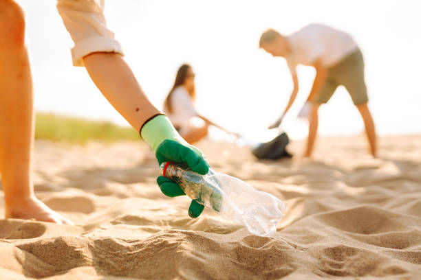 istock Cleanup garbage on the ocean coast. 2162506995