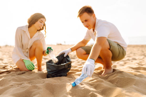 istock Cleanup garbage on the ocean coast. 2162507002