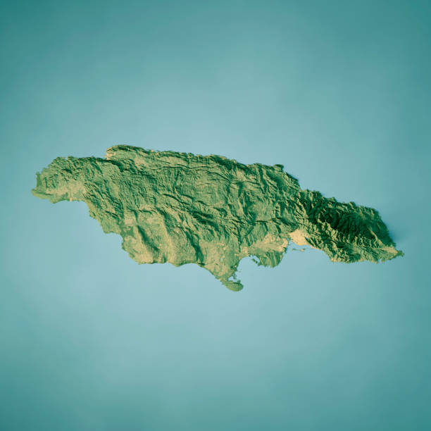 istock Jamaica Satellite Topographic Map 3D Render Color 2162507307