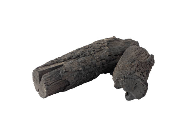 istock Stack of charcoal logs isolated on white background. 2162510714