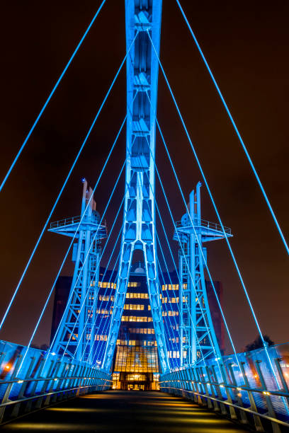 View of Millennium Bridge Salford Quays, Manchester, UK
