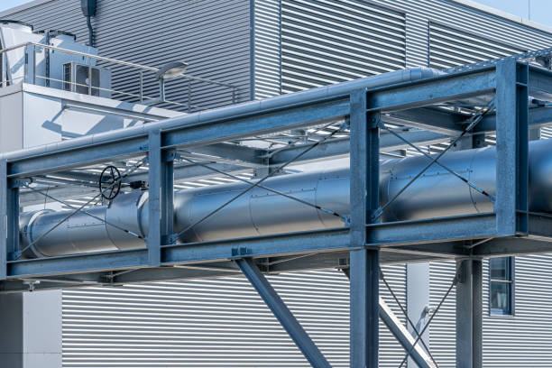 istock Metal pipe in a factory 2162514895