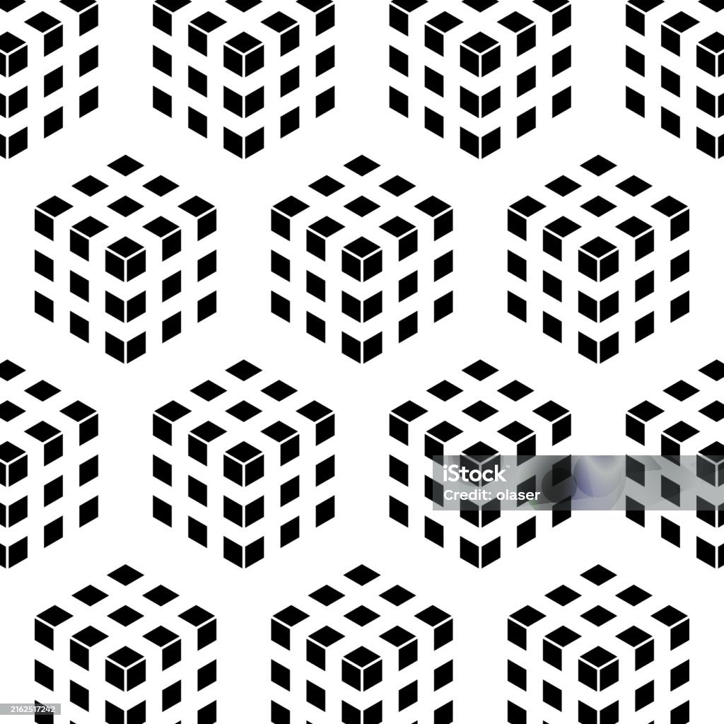 Small Cube Design Pattern 9 Small Separated Squares Cube Pattern Stock Illustration - Download ...