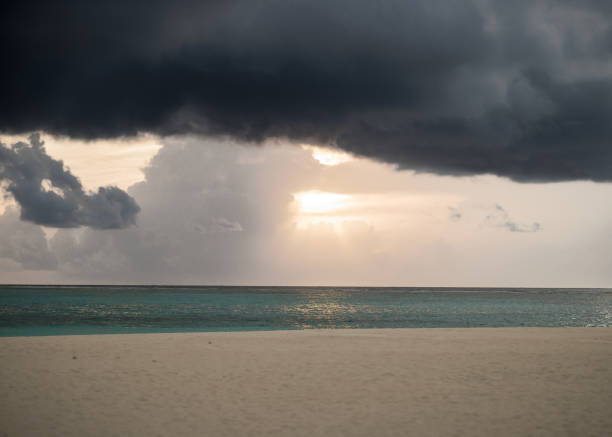 istock Tropical beach in stormy weather 2162521293