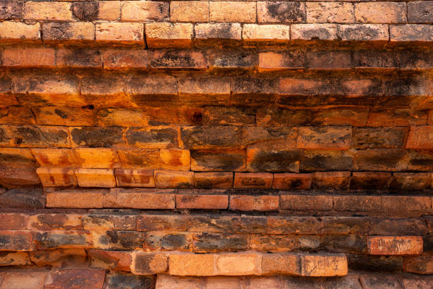 Close up vintage red and brown brick wall background. Grunge background. Brick. Rustic style.