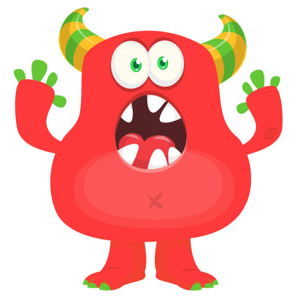 istock Happy cartoon monster character design. Vector illustration isolated 2162523094