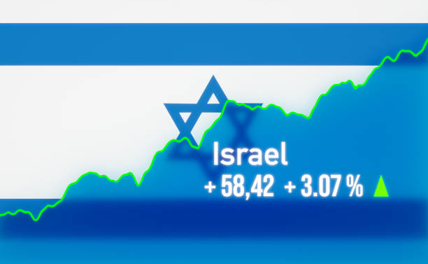 istock Israel stock market up, rising chart. 2162524045