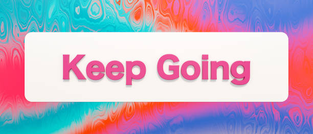 Keep going. Keep going. Colored banner and text. Motivation, positive emotion, inspiration, cool attitude, encouragement, continue. keeping cool stock illustrations