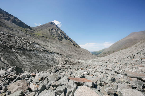 Glacier Akkem landscape. Altai mountains rocks. Russia