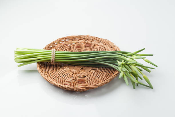 istock Flower stalks of garlic. 2162525725