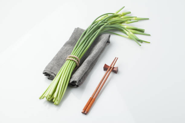 istock Flower stalks of garlic. 2162525864