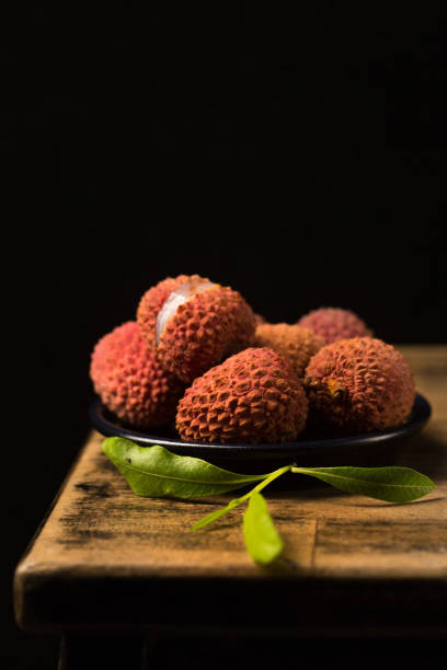 Fresh lychees on sale in a street market