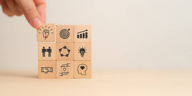 istock Collaboration, empowerment, support and solidarity concept. Giving team members authority. Ways to foster employee empowerment; goal, growth, moral, power, learning, access and positive thinking. 2162533432