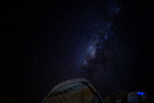 istock Milky way from Serengeti camping site with tent 2162535168