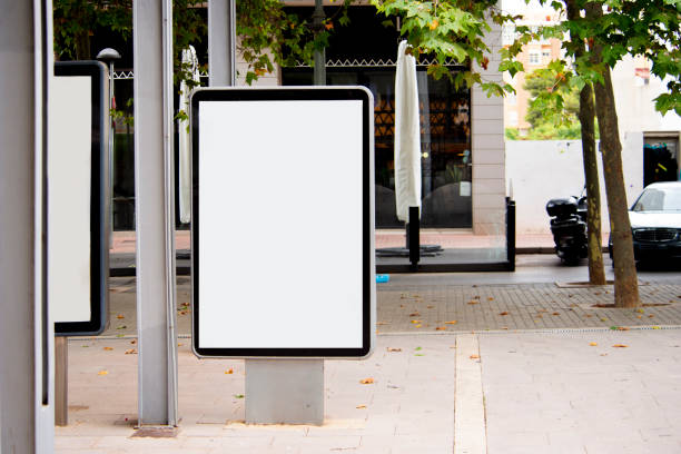 istock Blank Empty billboard mockup on a city street 2162536454