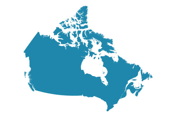 istock Abstract - High Detailed blue Map of Canada isolated on white background. for your web site design map logo, app, ui, Travel. 2162537743