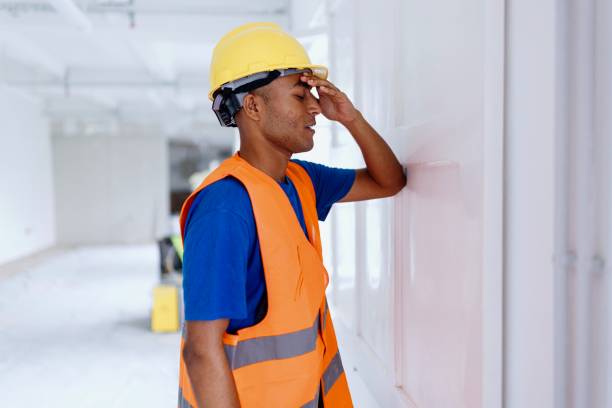 istock Side view of a tired construction worker 2162545360