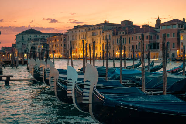 istock Peaceful Sunrise in Venice with Gondolas, Italy. 2162546897