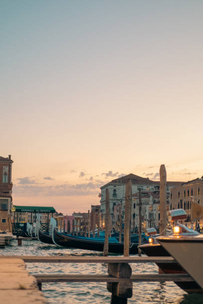 istock Old wooden pier in Venice. 2162547048