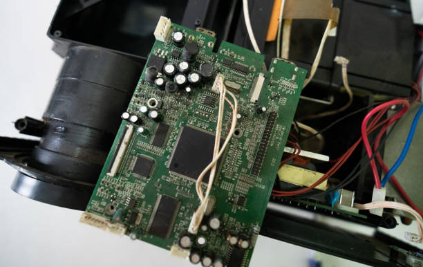 istock Video and multimedia projector open for maintenance with led lamp 2162547082