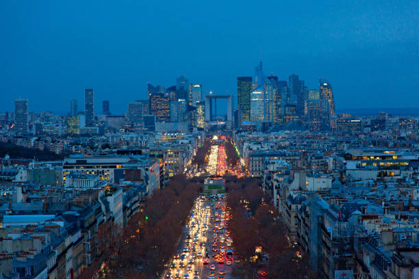 istock Panoramic view of Paris during twilight, France 2162554735
