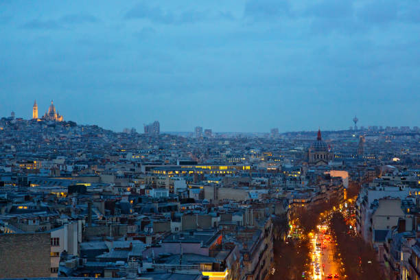 istock Panoramic view of Paris during twilight, France 2162554816